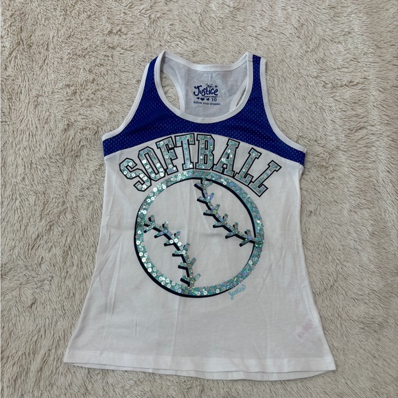 Justice Girls size 10 Softball tank top and softball mesh shorts set - Picture 10 of 15